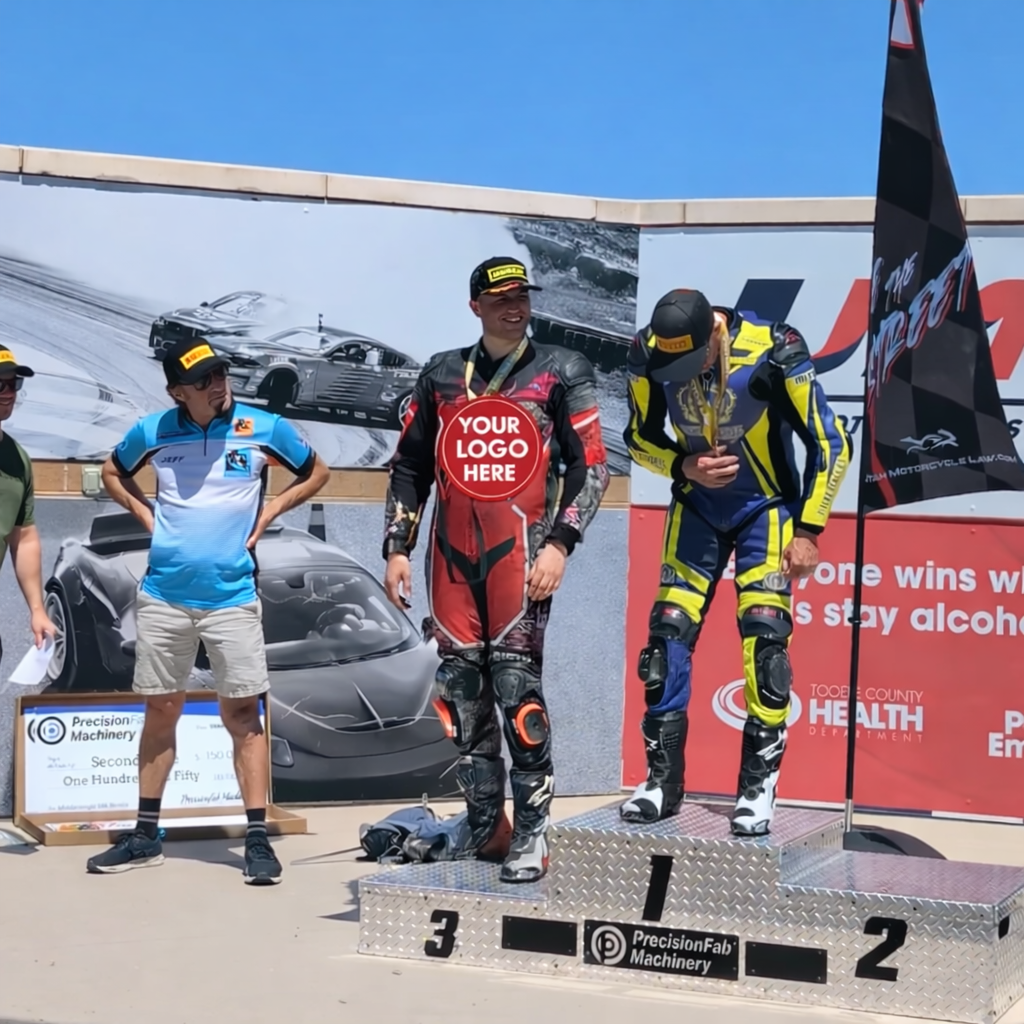 Logo placement on race suit